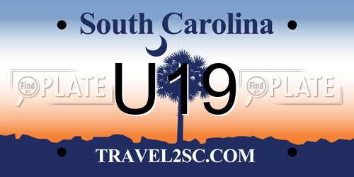 U19 South Carolina License Plate