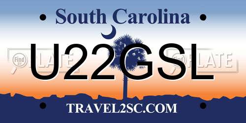 U22GSL South Carolina License Plate