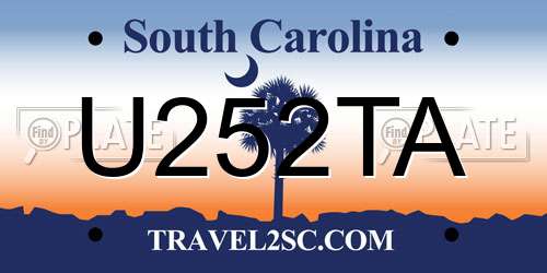 U252TA South Carolina License Plate