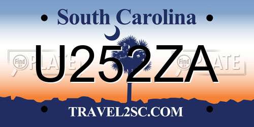 U252ZA South Carolina License Plate