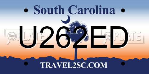 U262ED South Carolina License Plate