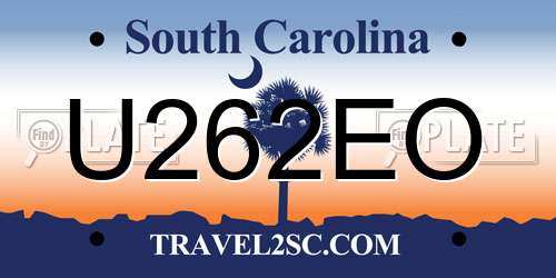 U262EO South Carolina License Plate