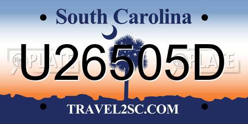 U26505D South Carolina License Plate