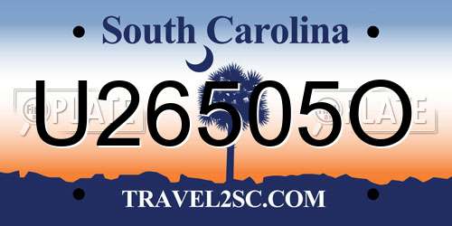 U26505O South Carolina License Plate