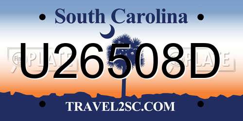 U26508D South Carolina License Plate