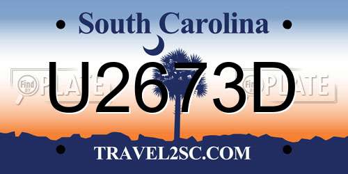 U2673D South Carolina License Plate