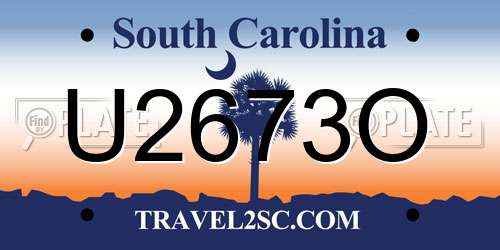 U2673O South Carolina License Plate
