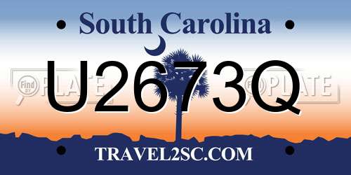 U2673Q South Carolina License Plate