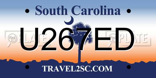 U267ED South Carolina License Plate