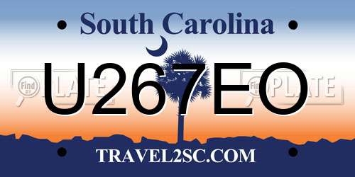 U267EO South Carolina License Plate