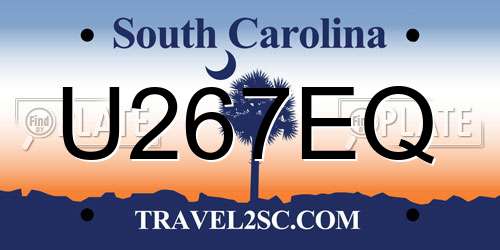 U267EQ South Carolina License Plate