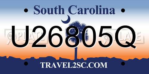 U26805Q South Carolina License Plate