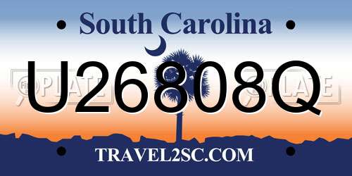 U26808Q South Carolina License Plate