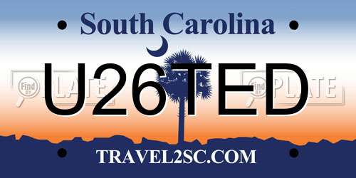 U26TED South Carolina License Plate