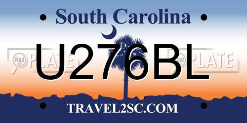 U276BL South Carolina License Plate