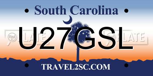 U27GSL South Carolina License Plate
