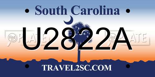 U2822A South Carolina License Plate