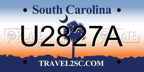 U2827A South Carolina License Plate