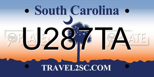 U287TA South Carolina License Plate