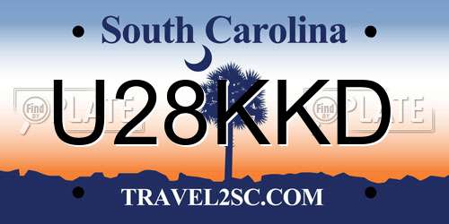 U28KKD South Carolina License Plate