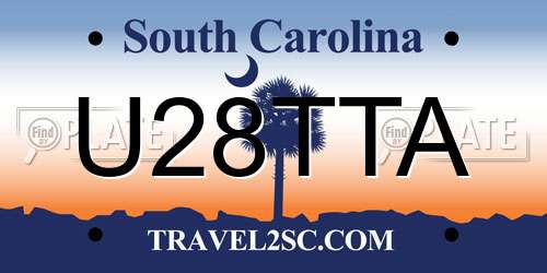 U28TTA South Carolina License Plate