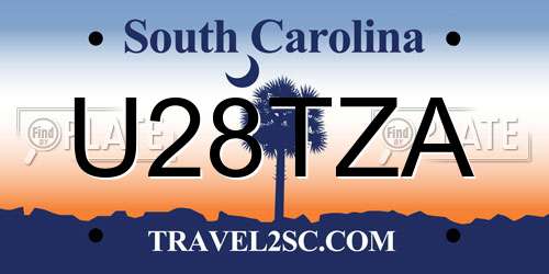 U28TZA South Carolina License Plate