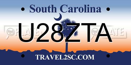 U28ZTA South Carolina License Plate