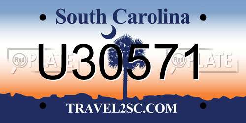 U30571 South Carolina License Plate