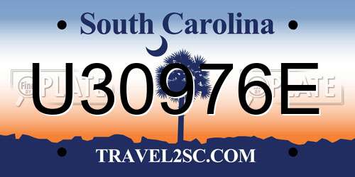 U30976E South Carolina License Plate