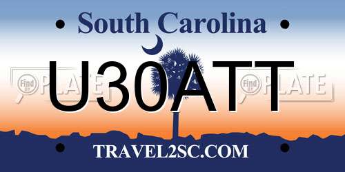 U30ATT South Carolina License Plate