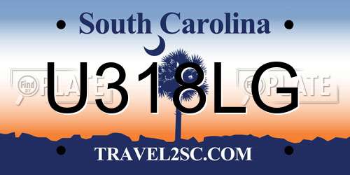U318LG South Carolina License Plate