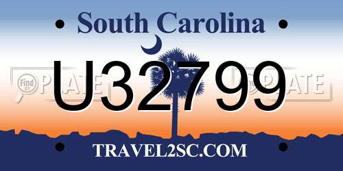 U32799 South Carolina License Plate