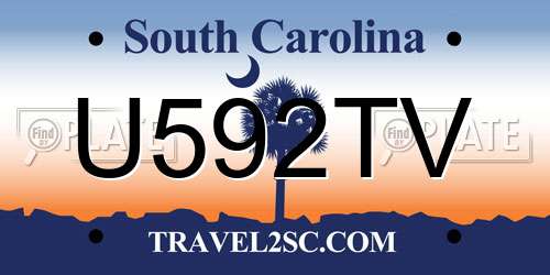U592TV South Carolina License Plate