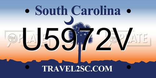 U5972V South Carolina License Plate
