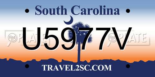 U5977V South Carolina License Plate