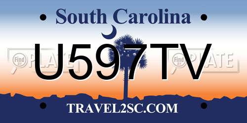 U597TV South Carolina License Plate