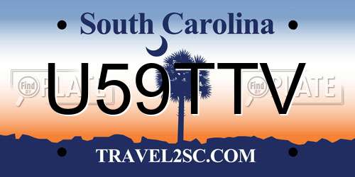 U59TTV South Carolina License Plate