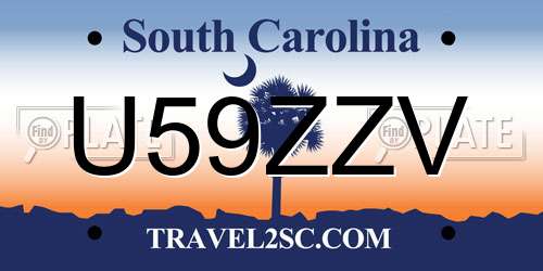 U59ZZV South Carolina License Plate