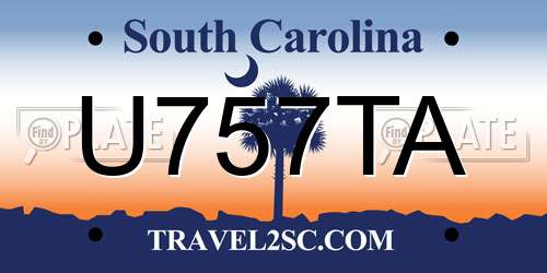 U757TA South Carolina License Plate