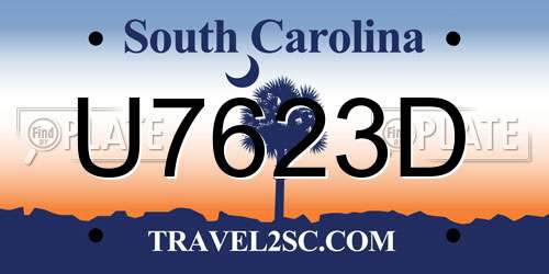 U7623D South Carolina License Plate