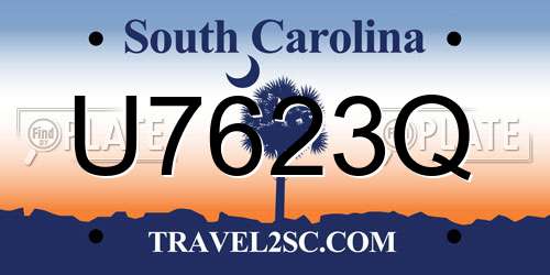 U7623Q South Carolina License Plate