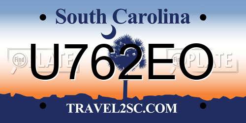 U762EO South Carolina License Plate