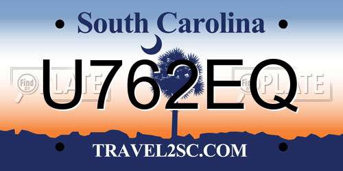 U762EQ South Carolina License Plate