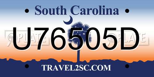 U76505D South Carolina License Plate