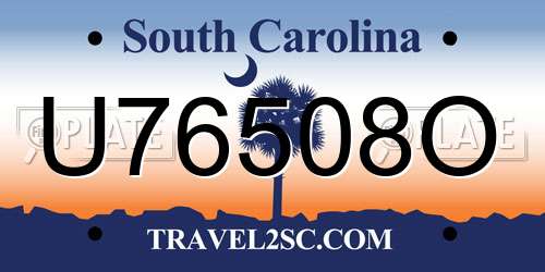 U76508O South Carolina License Plate