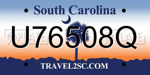 U76508Q South Carolina License Plate