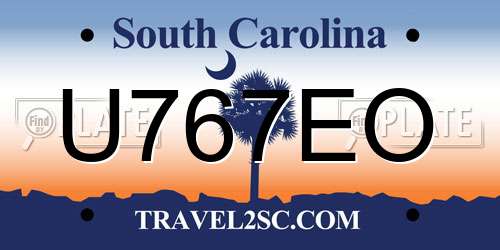 U767EO South Carolina License Plate