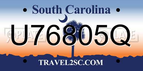 U76805Q South Carolina License Plate