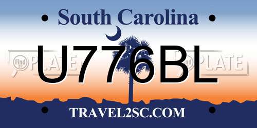 U776BL South Carolina License Plate