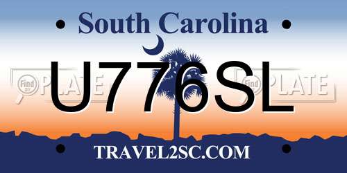 U776SL South Carolina License Plate